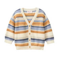 Strickjacke bunt geringelt 98/104