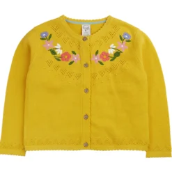 Strickjacke "Flowers" gelb 98