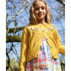 Strickjacke "Flowers" gelb 98