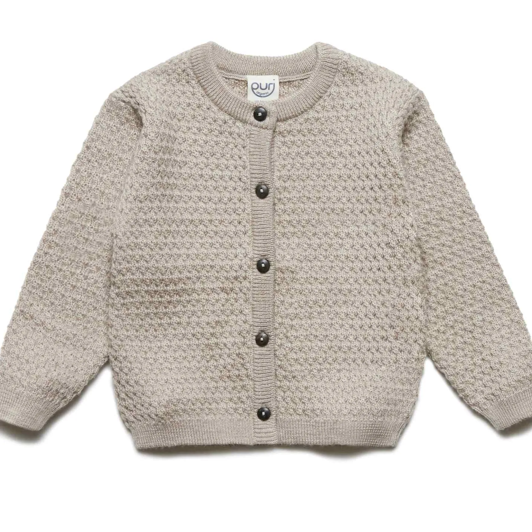 Strickjacke Merinowolle naturmelange 50/56