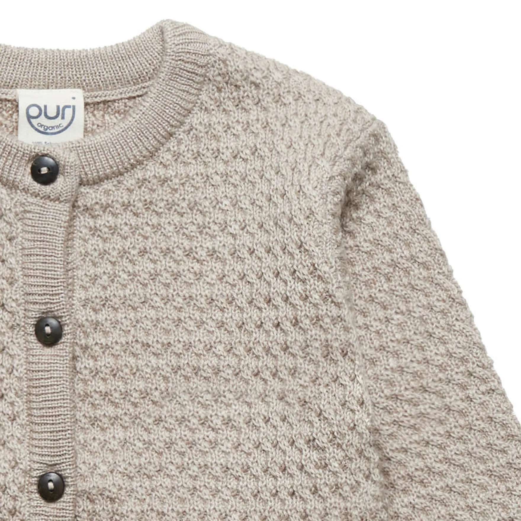 Strickjacke Merinowolle naturmelange 50/56