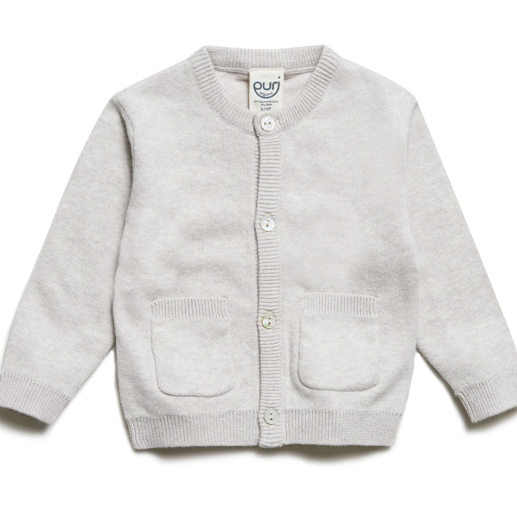 Strickjacke mit Seide beige 74/80