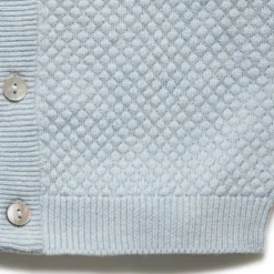 Strickjacke mit Seide hellblau 74/80