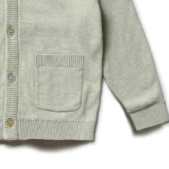 Strickjacke mit Seide teagreen 74/80