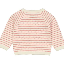 Strickjacke "Pointelle" creme-bubblegum 80