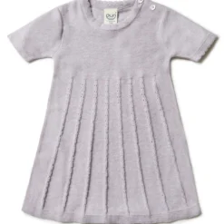 Strickkleid kurzarm mit Seide lavendel 86/92