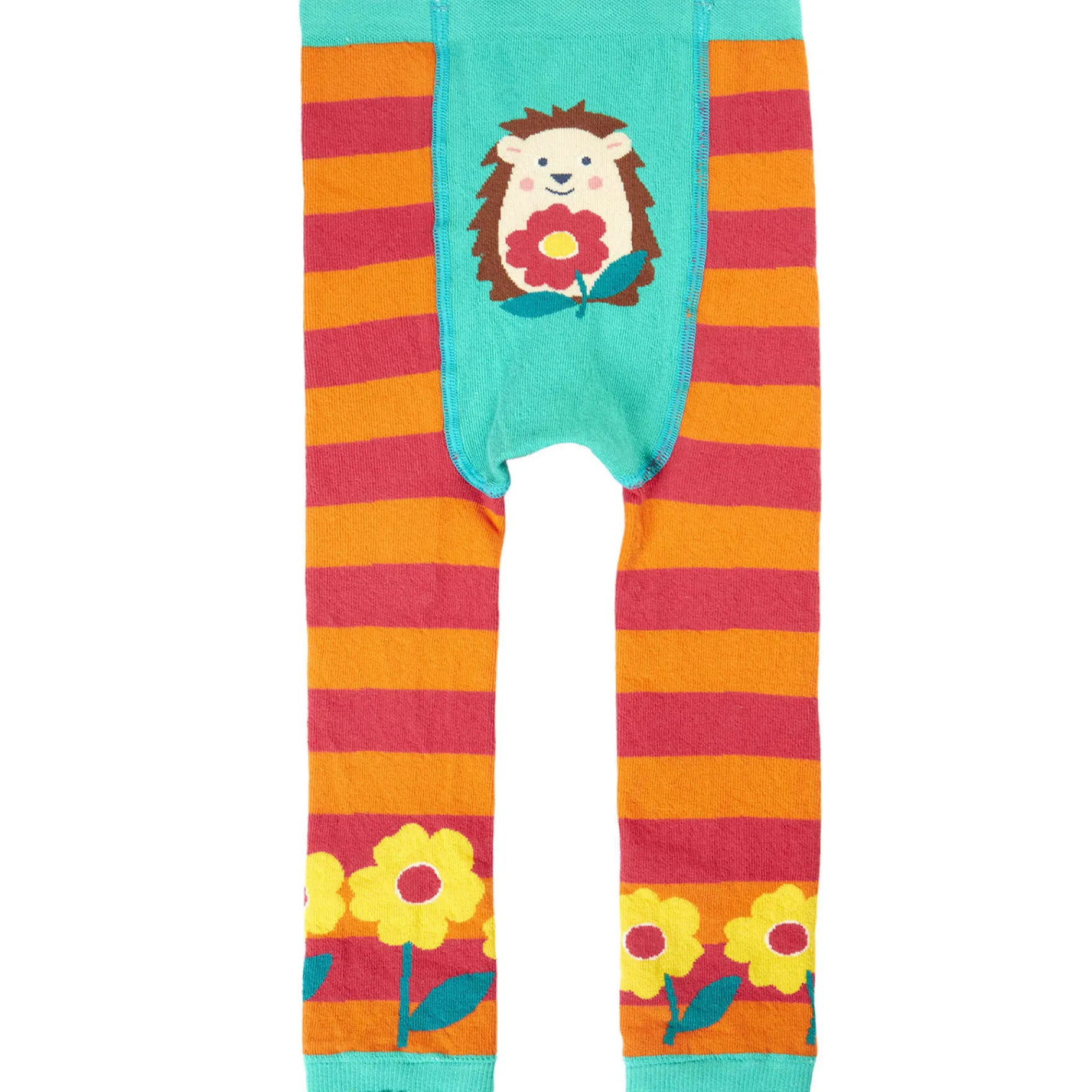 Strick-Leggings "Igel" orange gestreift 62/68