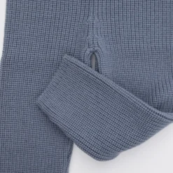 Strick-Leggings Merinowolle rauchblau 110/116