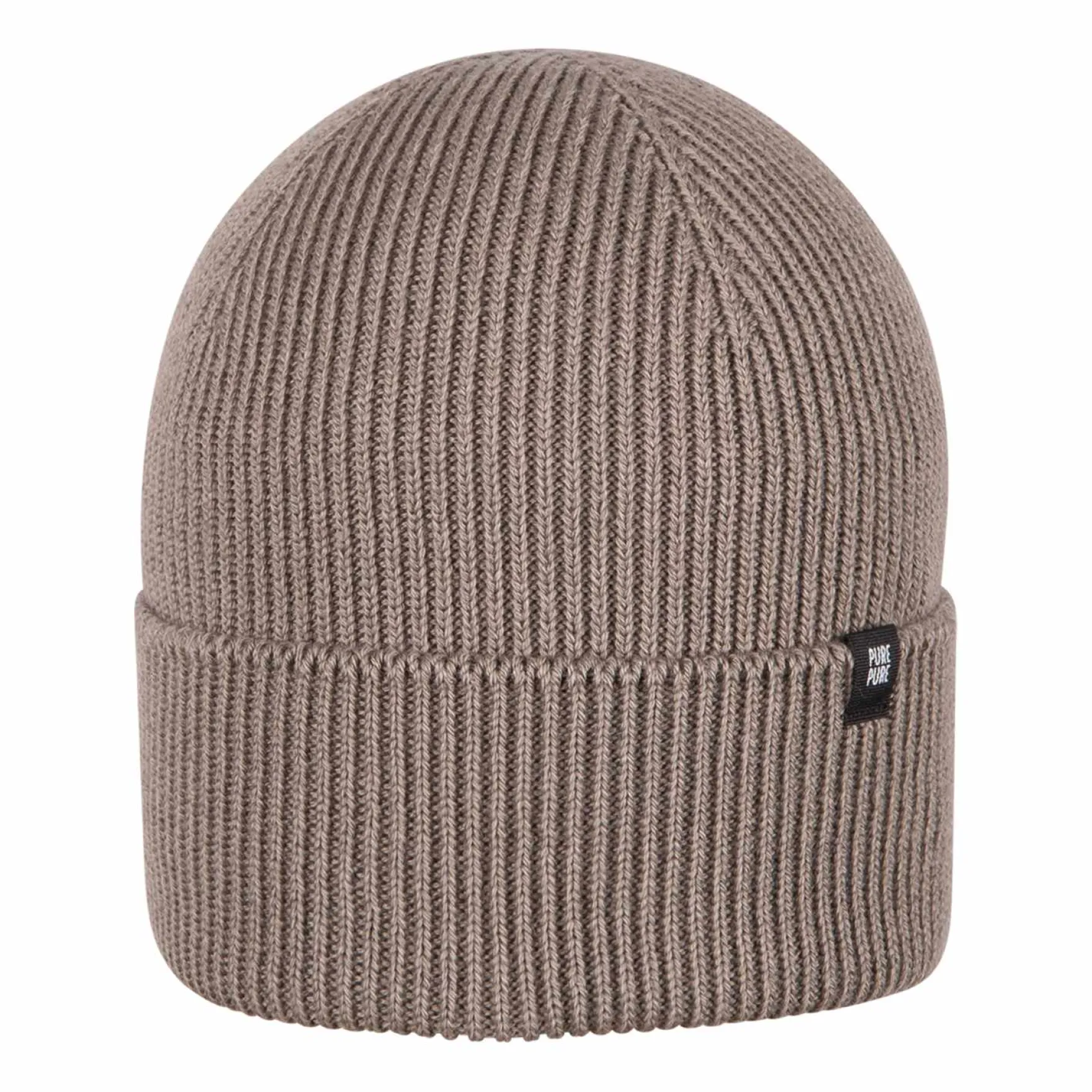 Strickmütze mit Merinowolle/Seide stein-grau 51/53
