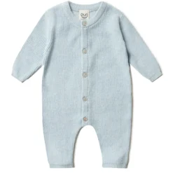 Strickoverall mit Seide hellblau 62/68