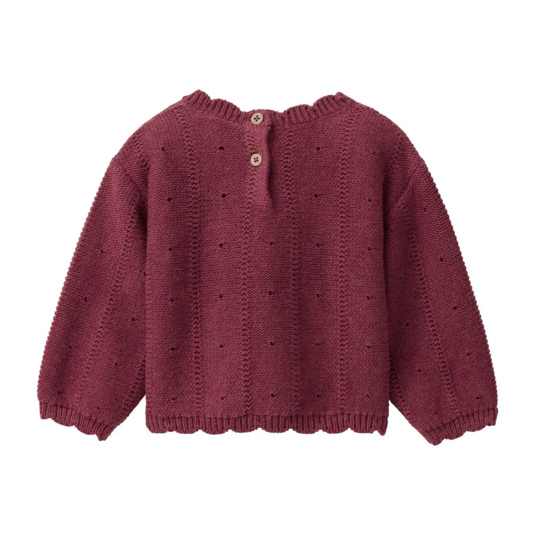 Strick-Pullover "Ajour" mit Stickerei bordeaux mélange 98/104