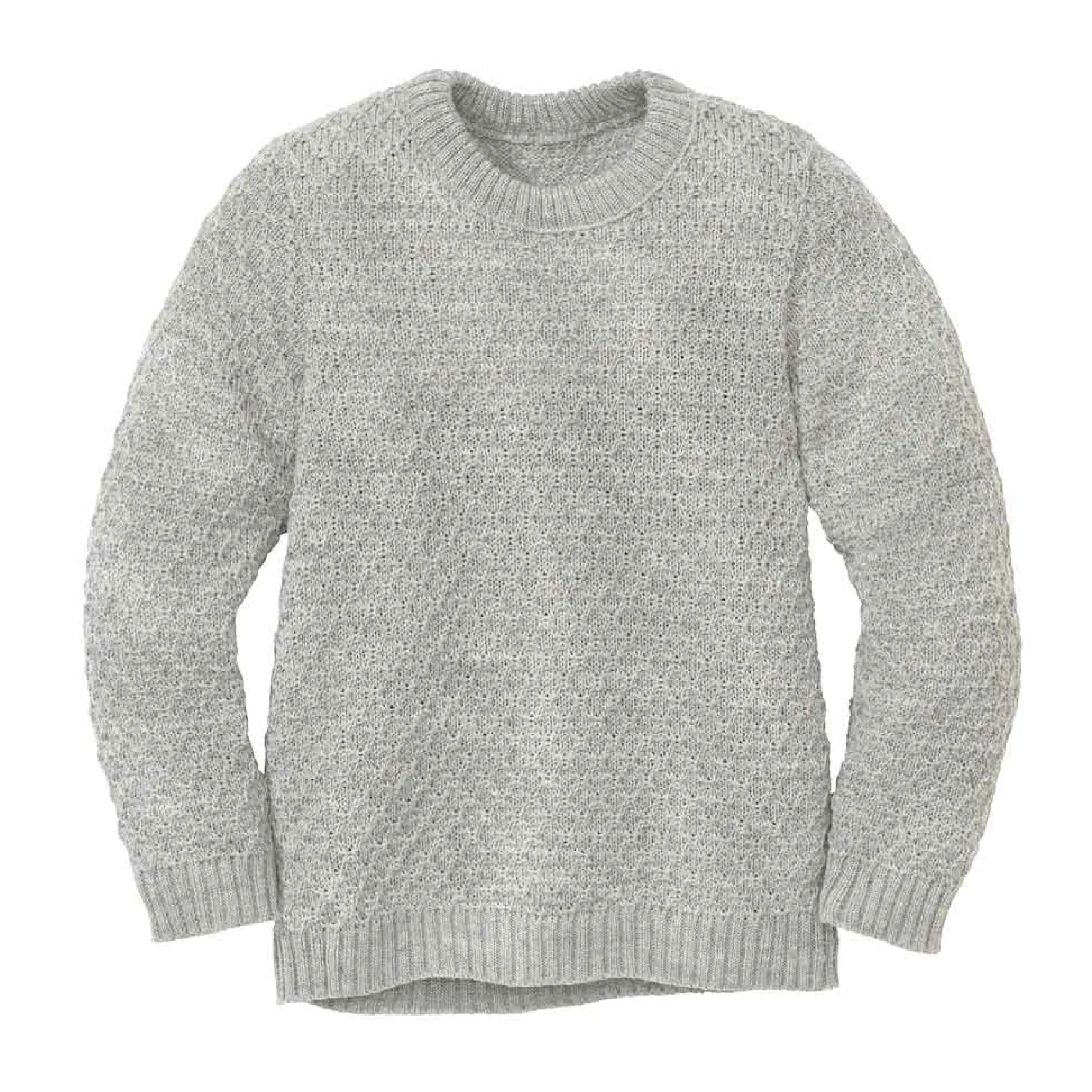 Strickpullover "Aran" Merinowolle grau 122/128