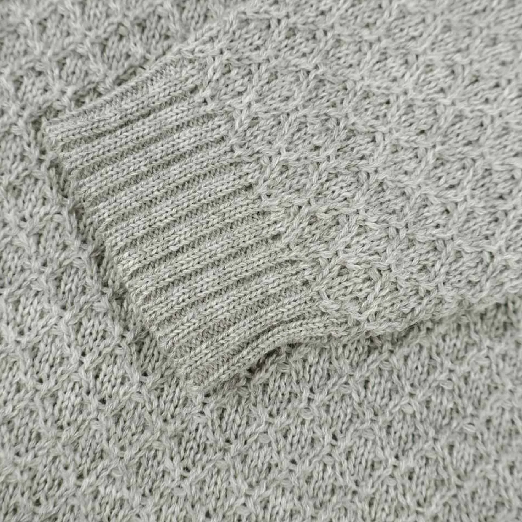 Strickpullover "Aran" Merinowolle grau 122/128
