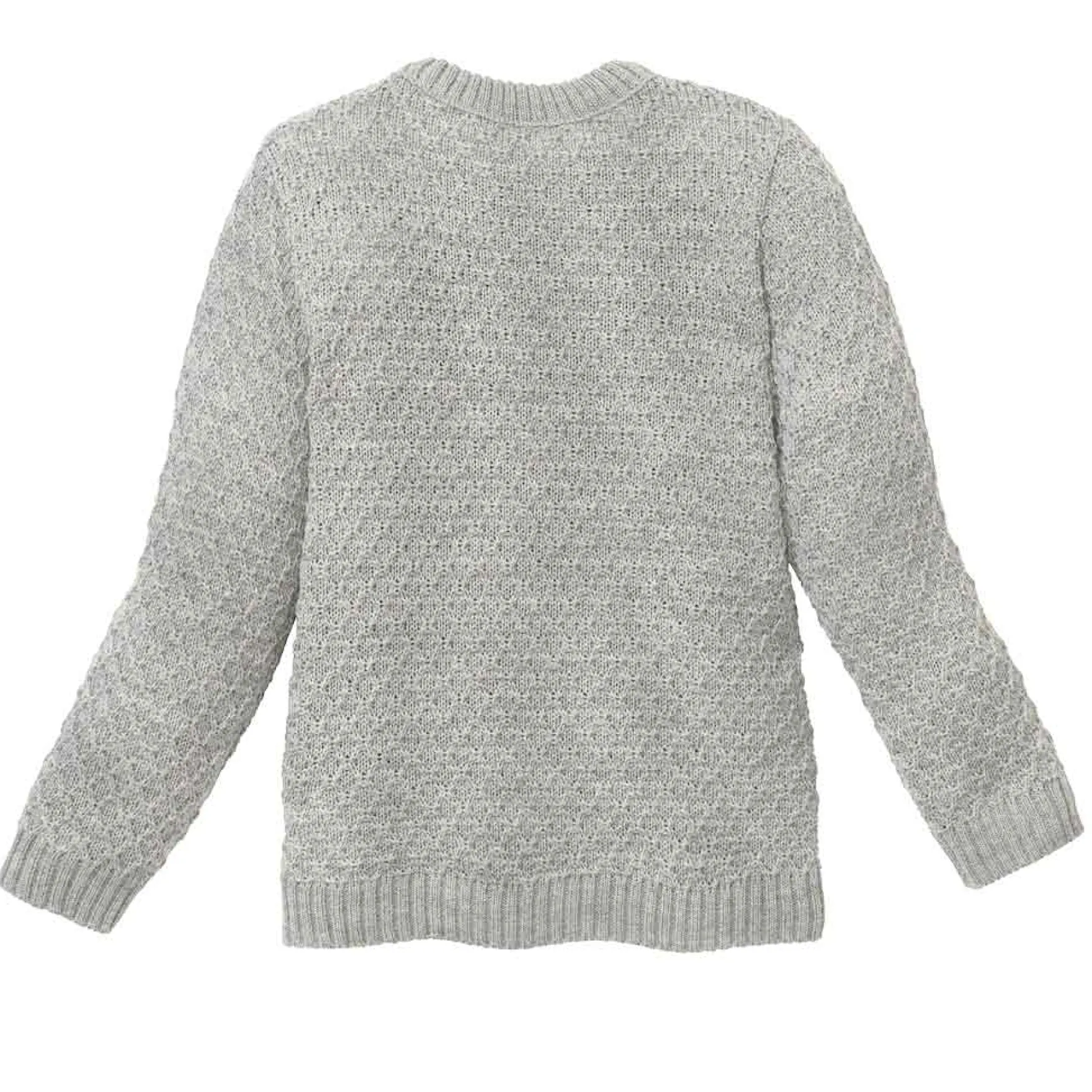 Strickpullover "Aran" Merinowolle grau 122/128