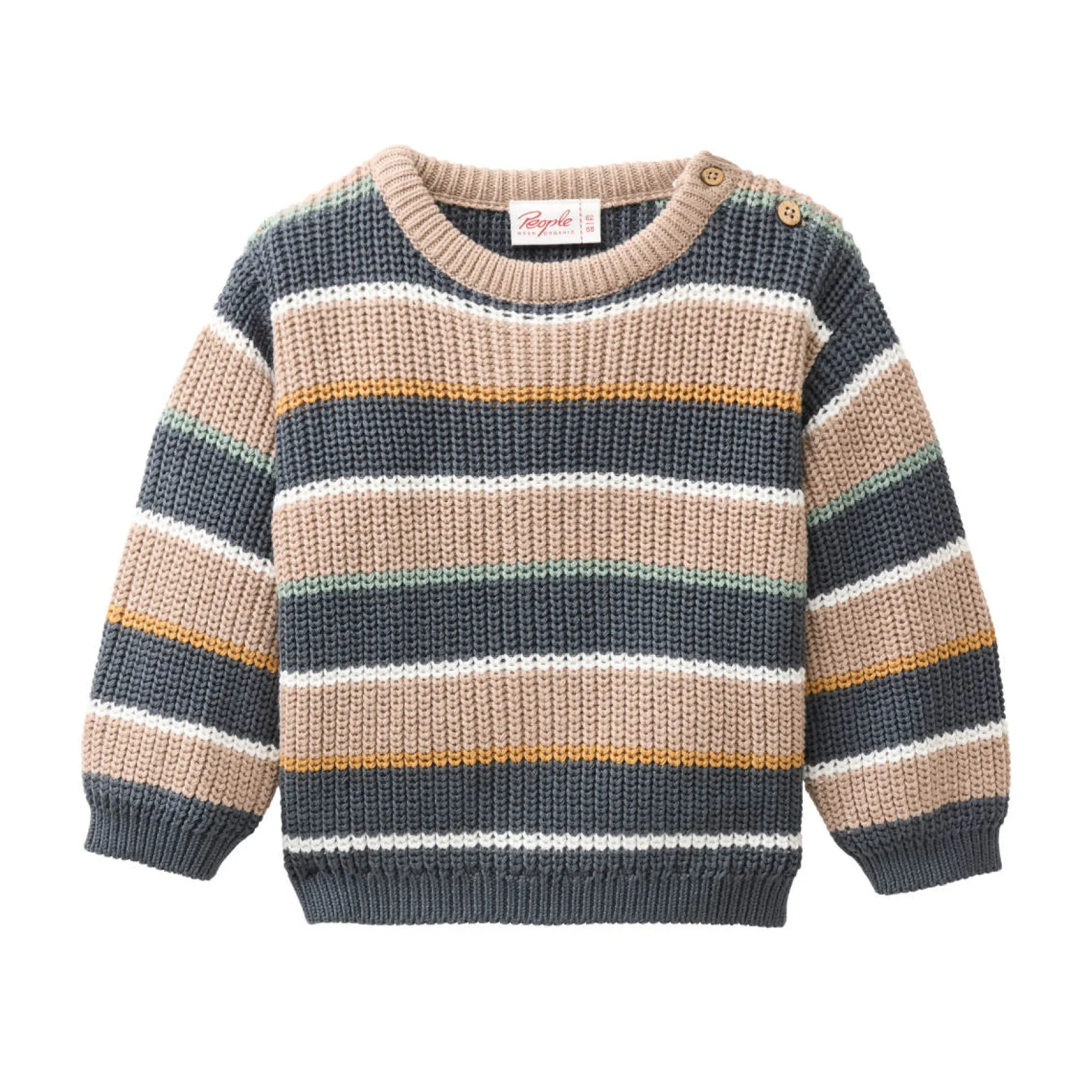 Strick-Pullover bunt geringelt 86/92