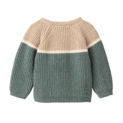 Strick-Pullover "Colorblock" eukalyptus 62/68