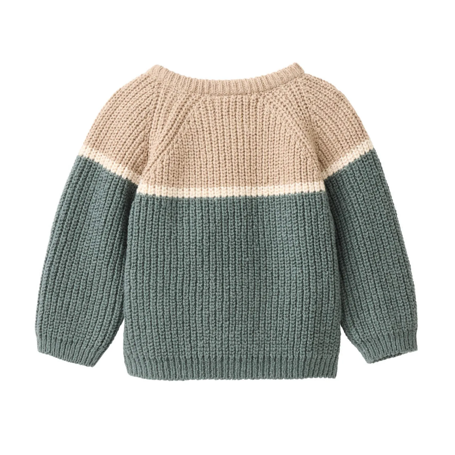 Strick-Pullover "Colorblock" eukalyptus 62/68