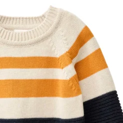 Strick Pullover gestreift dunkelblau mélange 122/128