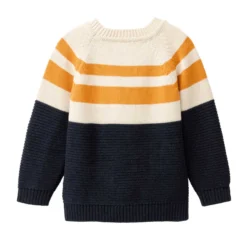 Strick Pullover gestreift dunkelblau mélange 122/128