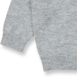 Strickpullover Merinowolle grau meliert 98
