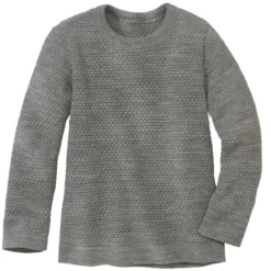 Strickpullover Merinowolle grau 86/92