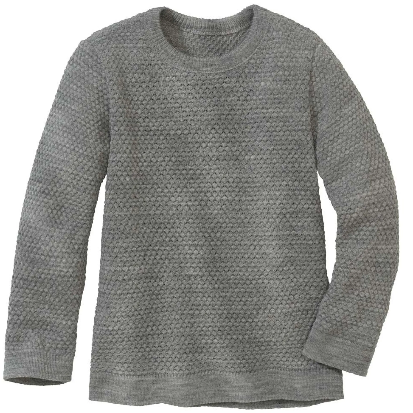 Strickpullover Merinowolle grau 86/92