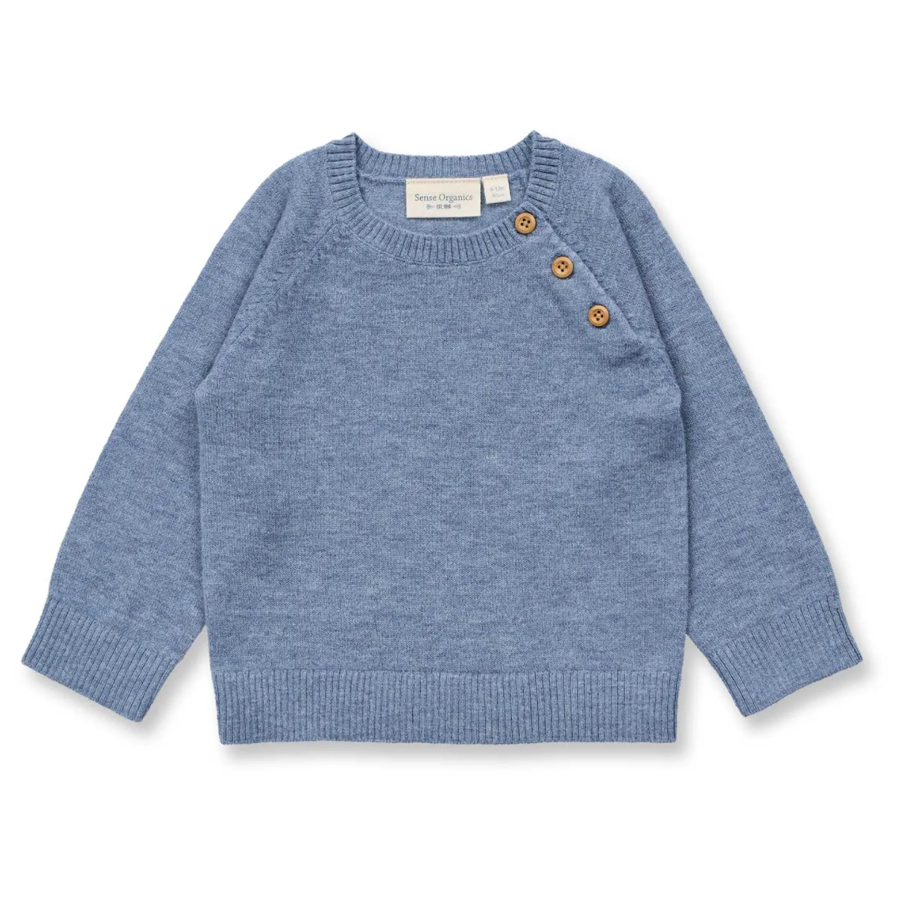 Strick-Pullover "Merinowolle" denim melange 86
