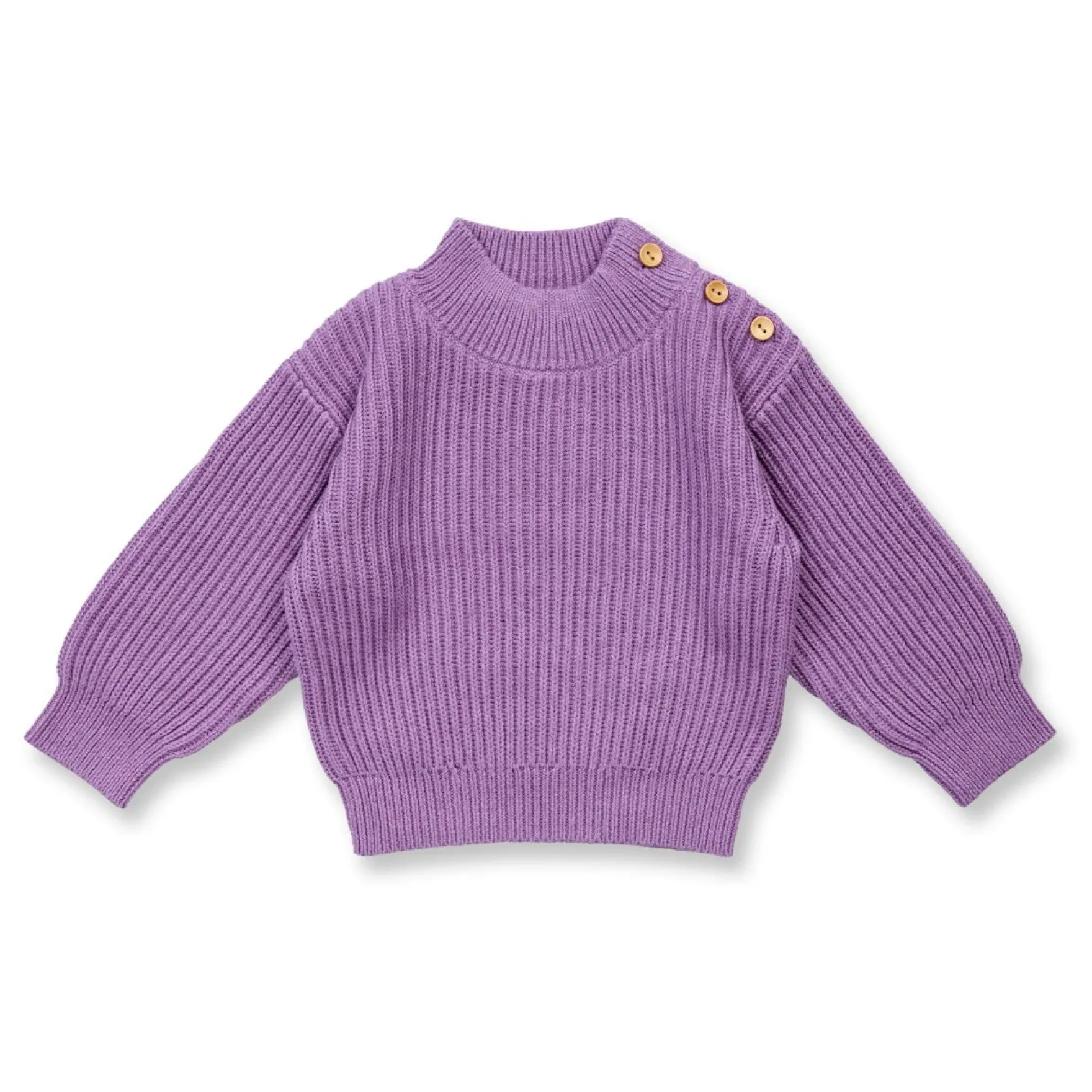 Strick-Pullover mit Knöpfen lila melange 86