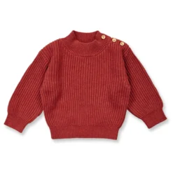 Strick-Pullover mit Knöpfen terracotta melange 80