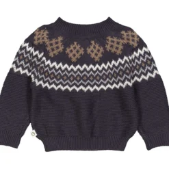 Strick-Pullover "Norweger" dunkelblau 80