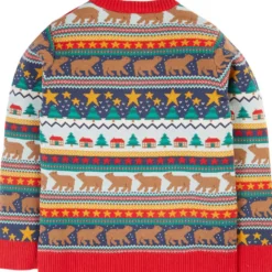 Strick-Pullover "Weihnachten" rot-bunt 74