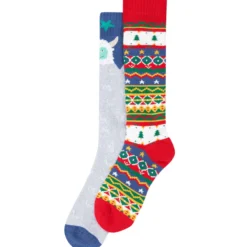 Stricksocken 2er-Pack "Yeti" grau-bunt 23-26