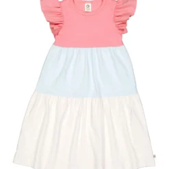 Stufen-Kleid mit Flügelarm bubblegum-creme 128