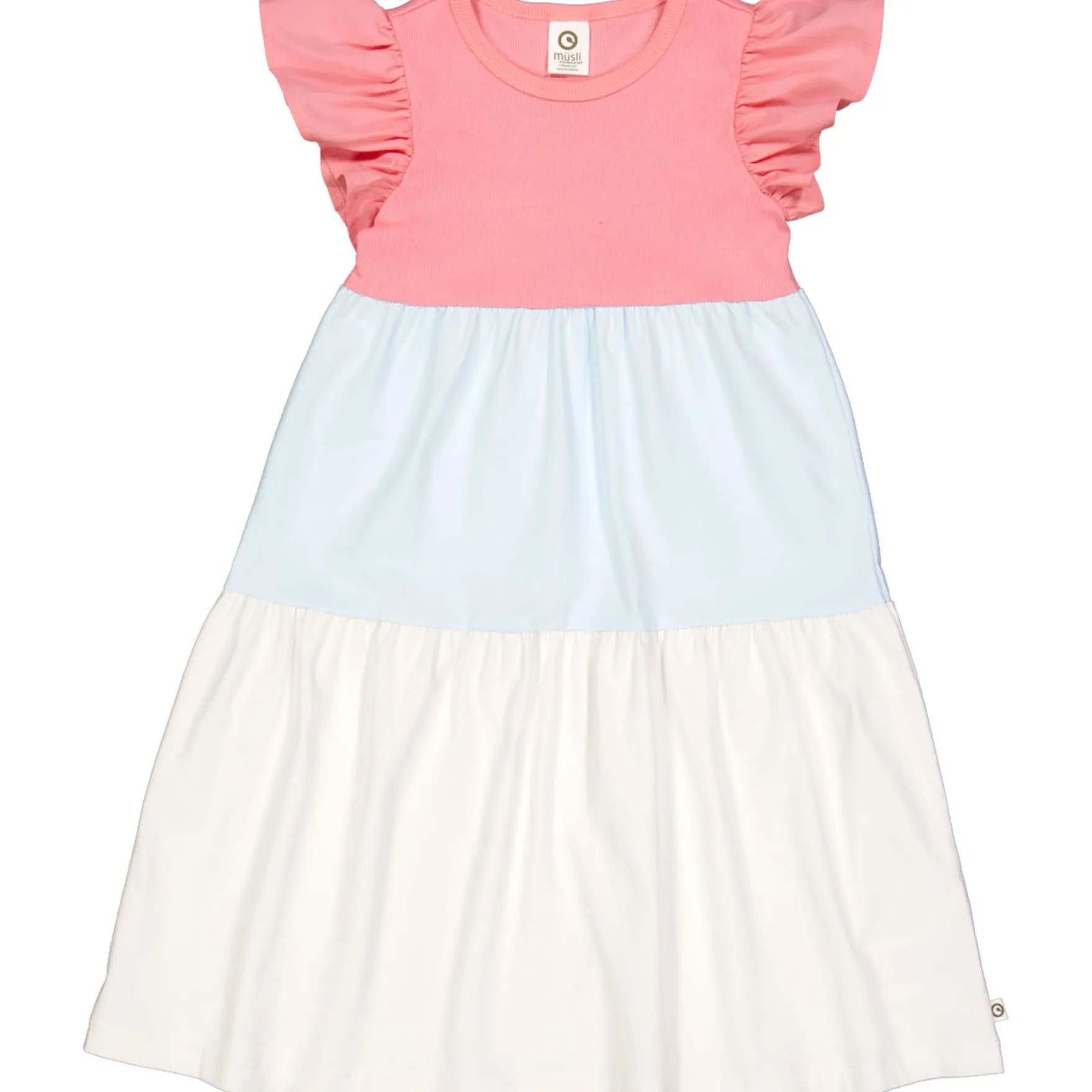 Stufen-Kleid mit Flügelarm bubblegum-creme 128