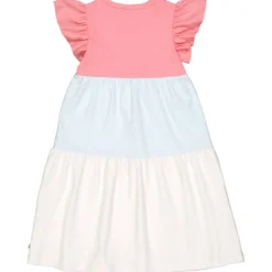 Stufen-Kleid mit Flügelarm bubblegum-creme 128