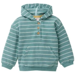 Sweat-Hoodie petrol geringelt 62/68