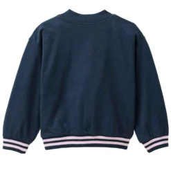 Sweatjacke "Happy Vibes" dunkelblau-rosa 122/128