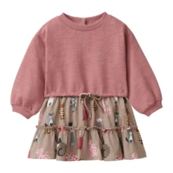 Sweat-Kleid "Katze" altrosa 74/80