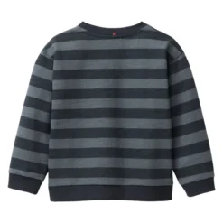 Sweat-Pullover "Elchkopf" dunkelblau gestreift 98/104