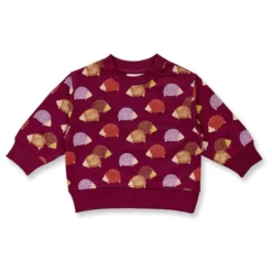 Sweat-Pullover "Igel" weinrot 62/68