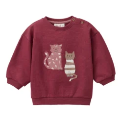 Sweat-Pullover "Katze" bordeaux 62/68