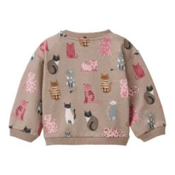 Sweat-Pullover "Katze" taupe 86/92