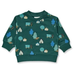 Sweat-Pullover "Wald" dunkelgrün 74