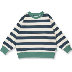 Sweatshirt dunkelpetrol gestreift 122