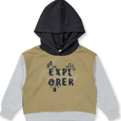 Sweatshirt Kinder mit Kapuze olive "Green Explorer" 122