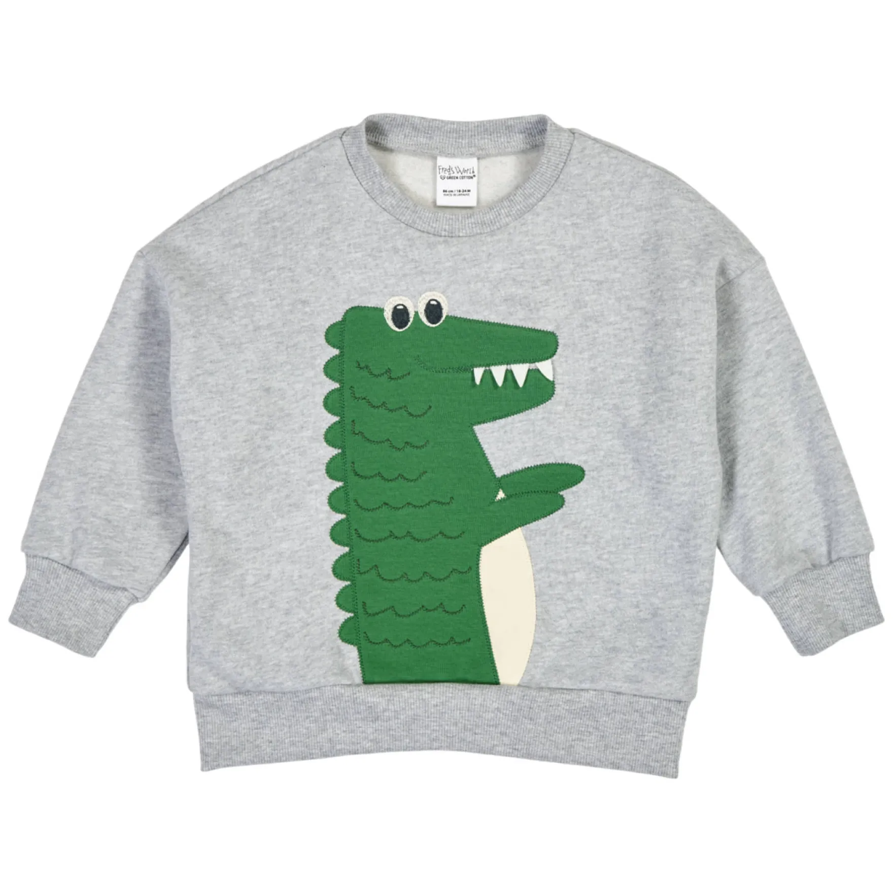Sweatshirt "Krokodil" grau 92