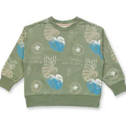 Sweatshirt "Leaves" olive 110