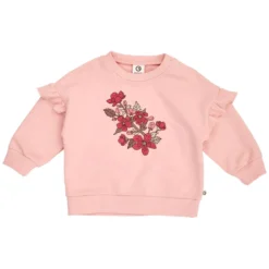 Sweatshirt mit Blumenstickerei und Rüschen baby blush 80