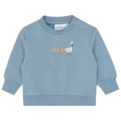 Sweatshirt mit Schulterknöpfen "Ente" rauchblau 80