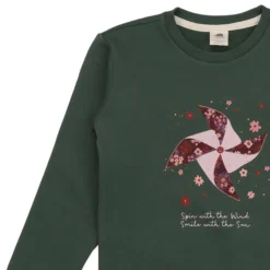 Sweatshirt "Windmühle" dunkelgrün 98